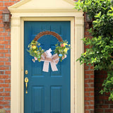 Maxbell Easter Bunny Wreath Easter Decoration with Bow for Farmhouse Festival Office