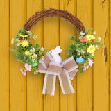Maxbell Easter Bunny Wreath Easter Decoration with Bow for Farmhouse Festival Office