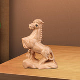 Maxbell Hand Carved Wood Horse Statue Horse Statue for Bedroom Cabinet Living Room