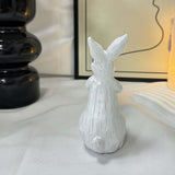 Maxbell Resin Rabbit Statue Cute Rabbit Sculpture for Table Lawn Birthday Party Gift