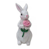 Maxbell Resin Rabbit Statue Cute Rabbit Sculpture for Table Lawn Birthday Party Gift