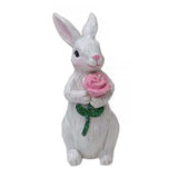 Maxbell Resin Rabbit Statue Cute Rabbit Sculpture for Table Lawn Birthday Party Gift