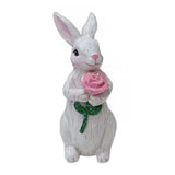 Maxbell Resin Rabbit Statue Cute Rabbit Sculpture for Table Lawn Birthday Party Gift