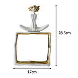 Maxbell Porcelain Statue Birthday Gift Tabletop Ornament for Bedroom Entrance Office Style A