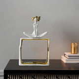 Maxbell Porcelain Statue Birthday Gift Tabletop Ornament for Bedroom Entrance Office Style A