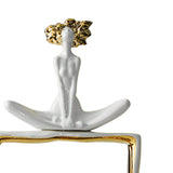 Maxbell Porcelain Statue Birthday Gift Tabletop Ornament for Bedroom Entrance Office Style A