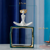 Maxbell Porcelain Statue Birthday Gift Tabletop Ornament for Bedroom Entrance Office Style B