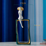 Maxbell Porcelain Statue Birthday Gift Tabletop Ornament for Bedroom Entrance Office Style C