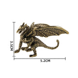 Maxbell Brass Pterosaur Dragon Ornament Hand Craved for Office Bookshelf Living Room