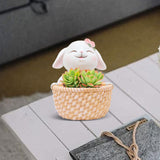 Maxbell Small Flower Pot Cute Gift Plant Planter for Indoor Home Decor Entrance Hall rabbit