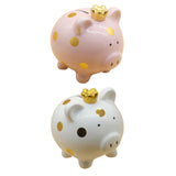 Maxbell Piggy Bank Birthday Gift Money Saving Box Desktop Pig Figurine for Home Boys Pink