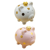 Maxbell Piggy Bank Birthday Gift Money Saving Box Desktop Pig Figurine for Home Boys Pink