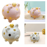 Maxbell Piggy Bank Birthday Gift Money Saving Box Desktop Pig Figurine for Home Boys Pink