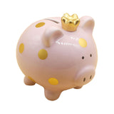 Maxbell Piggy Bank Birthday Gift Money Saving Box Desktop Pig Figurine for Home Boys Pink
