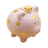 Maxbell Piggy Bank Birthday Gift Money Saving Box Desktop Pig Figurine for Home Boys Pink