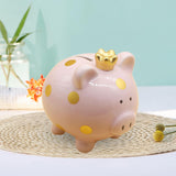 Maxbell Piggy Bank Birthday Gift Money Saving Box Desktop Pig Figurine for Home Boys Pink