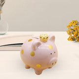 Maxbell Piggy Bank Birthday Gift Money Saving Box Desktop Pig Figurine for Home Boys Pink