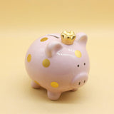 Maxbell Piggy Bank Birthday Gift Money Saving Box Desktop Pig Figurine for Home Boys Pink