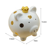 Maxbell Piggy Bank Birthday Gift Money Saving Box Desktop Pig Figurine for Home Boys White