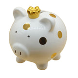 Maxbell Piggy Bank Birthday Gift Money Saving Box Desktop Pig Figurine for Home Boys White