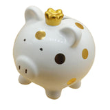 Maxbell Piggy Bank Birthday Gift Money Saving Box Desktop Pig Figurine for Home Boys White