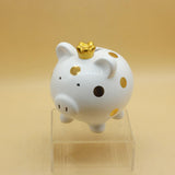 Maxbell Piggy Bank Birthday Gift Money Saving Box Desktop Pig Figurine for Home Boys White