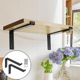 Maxbell 2Pcs Metal Wall Shelf Brackets Hardware for Laundry Room Bedroom Dining Room 10inch