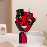 Maxbell Artificial Soap Flower Bouquet Realistic Valentines Day Gift for Mothers Day Red Rose