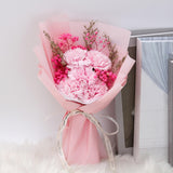 Maxbell Artificial Soap Flower Bouquet Realistic Valentines Day Gift for Mothers Day Pink Carnation