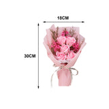 Maxbell Artificial Soap Flower Bouquet Realistic Valentines Day Gift for Mothers Day Pink Rose