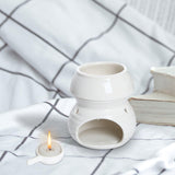 Maxbell Ceramic Essential Oil Burner Creative for Table Centerpiece Festival Kitchen White