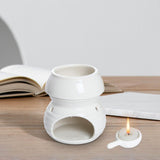 Maxbell Ceramic Essential Oil Burner Creative for Table Centerpiece Festival Kitchen White