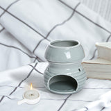 Maxbell Ceramic Essential Oil Burner Creative for Table Centerpiece Festival Kitchen Grey