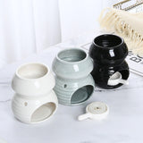 Maxbell Ceramic Essential Oil Burner Creative for Table Centerpiece Festival Kitchen Black