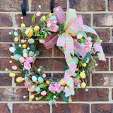 Maxbell Artificial Easter Wreath for Front Door Durable for Window Seasons Patio