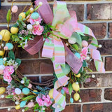 Maxbell Artificial Easter Wreath for Front Door Durable for Window Seasons Patio