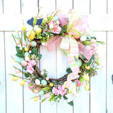 Maxbell Artificial Easter Wreath for Front Door Durable for Window Seasons Patio