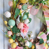 Maxbell Artificial Easter Wreath for Front Door Durable for Window Seasons Patio