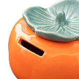 Maxbell Persimmon Ceramic Jar Canister Orange Cash Bank for Desk Living Room Balcony