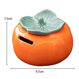 Maxbell Persimmon Ceramic Jar Canister Orange Cash Bank for Desk Living Room Balcony