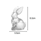 Maxbell Easter Rabbit Figurine Bunny Statue Mini for Bookshelf Centerpiece Entrance