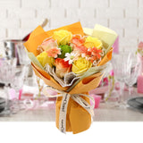 Maxbell Soap Flower Bouquet Romantic Mother's Day Gift for Party Wedding Anniversary Orange