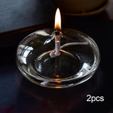 2Pcs Refillable Oil Lamps Sturdy Oil Lights for Tabletop Dining Restaurants