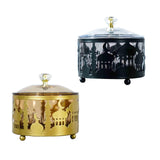 Maxbell Ramadan Tray Gold Durable with Lid Serving Tray for Kitchen Table Gold