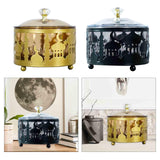 Maxbell Ramadan Tray Gold Durable with Lid Serving Tray for Kitchen Table Gold