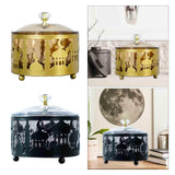 Maxbell Ramadan Tray Gold Durable with Lid Serving Tray for Kitchen Table Gold