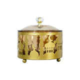 Maxbell Ramadan Tray Gold Durable with Lid Serving Tray for Kitchen Table Gold