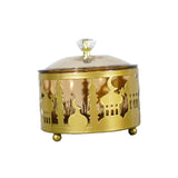 Maxbell Ramadan Tray Gold Durable with Lid Serving Tray for Kitchen Table Gold