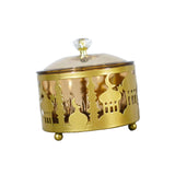 Maxbell Ramadan Tray Gold Durable with Lid Serving Tray for Kitchen Table Gold
