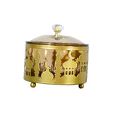 Maxbell Ramadan Tray Gold Durable with Lid Serving Tray for Kitchen Table Gold